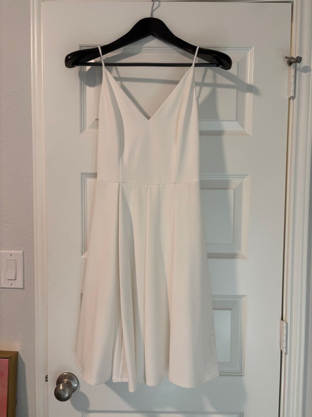 White V-Neck Spaghetti Strap Dress